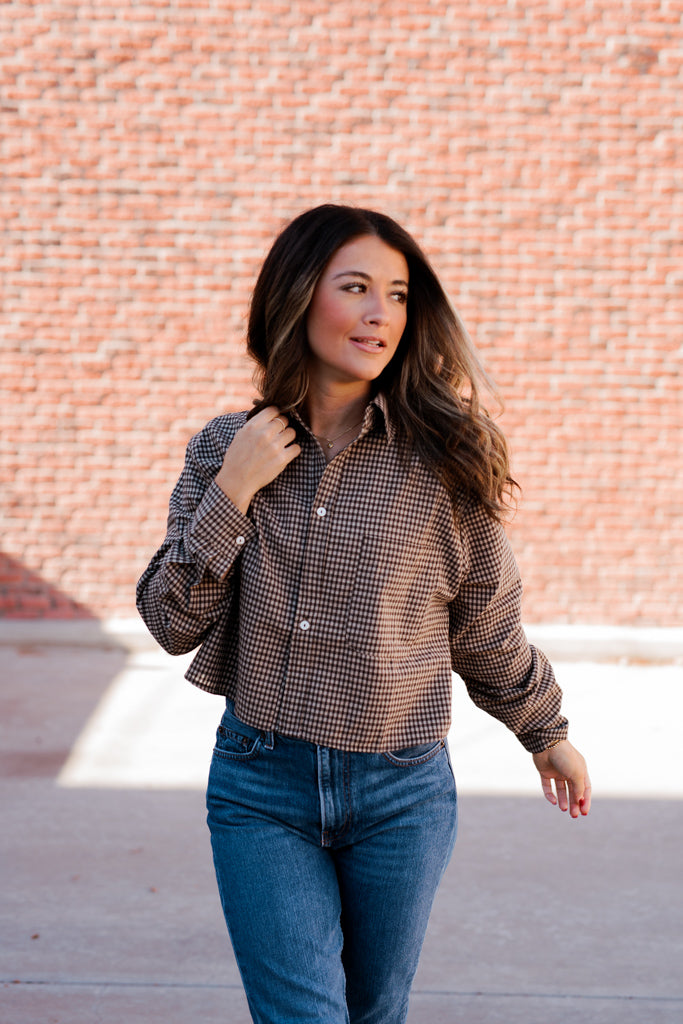 Willa Cropped Button Down Blouse