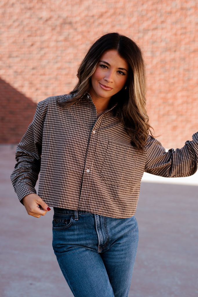 Willa Cropped Button Down Blouse